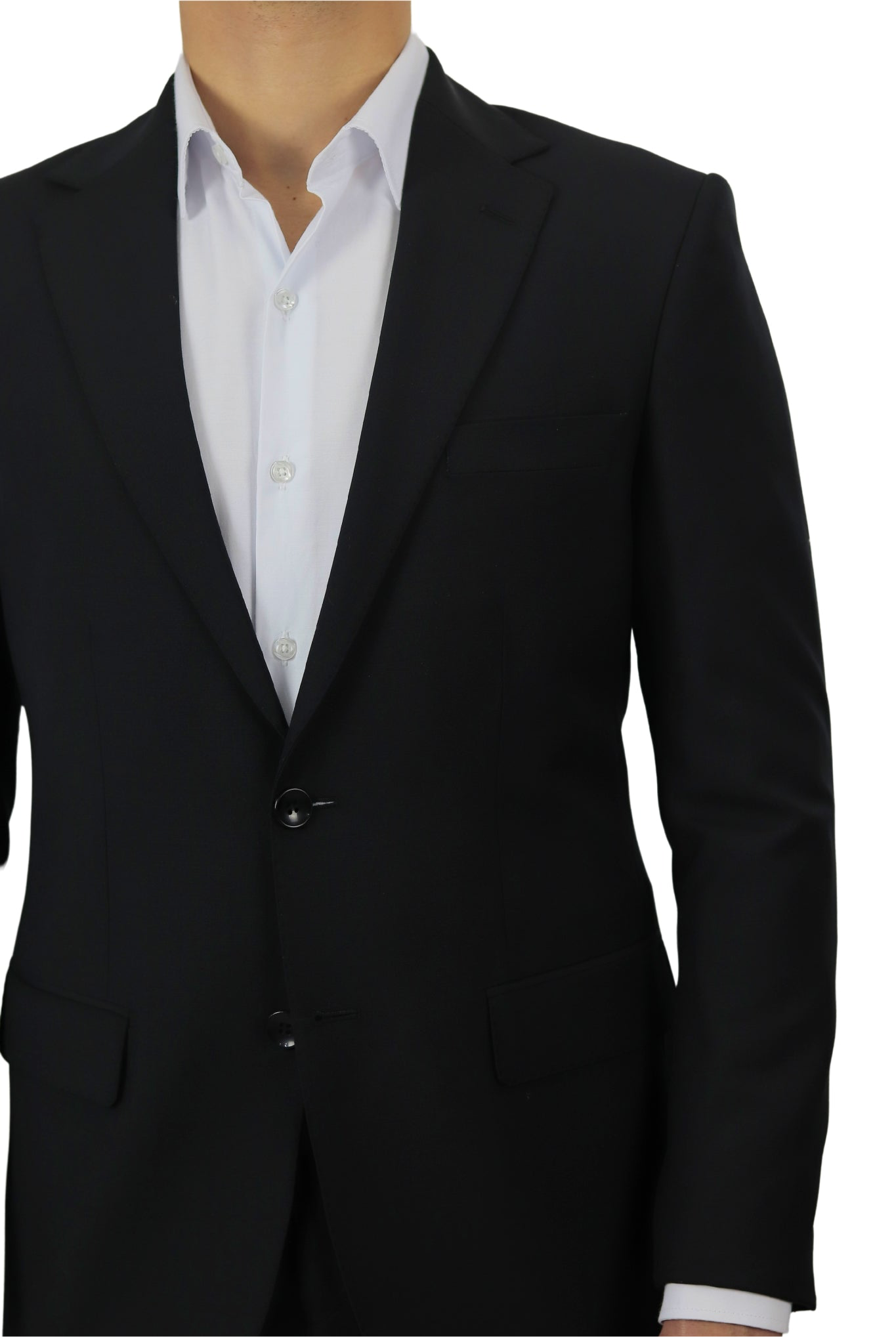 Black Normal Lapel 2 Buttons