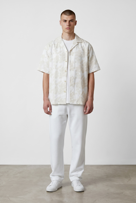 Beige floral shirt