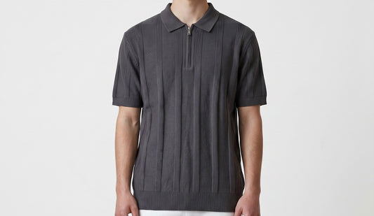 Black striped polo