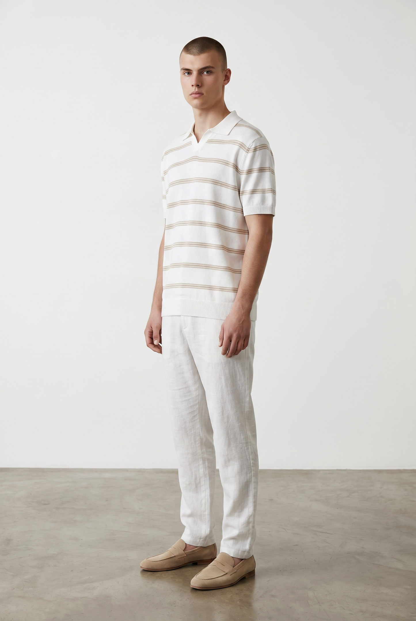 White & Beige Polo