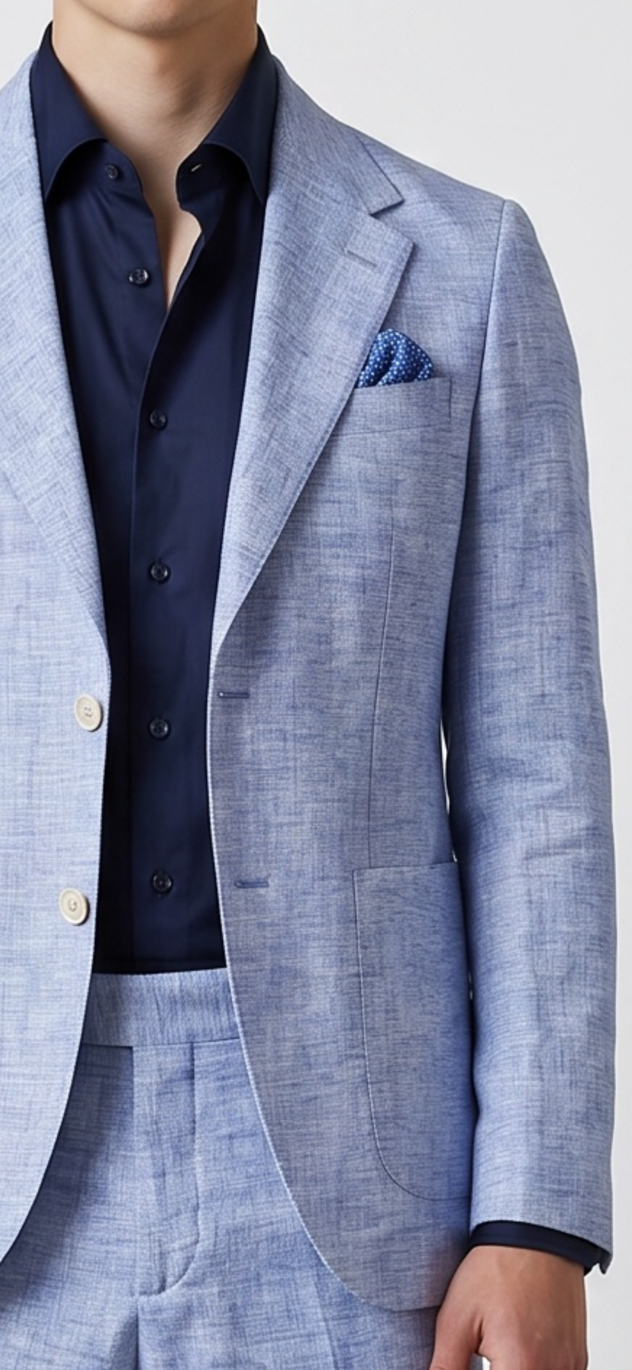 Blue Linen Suit