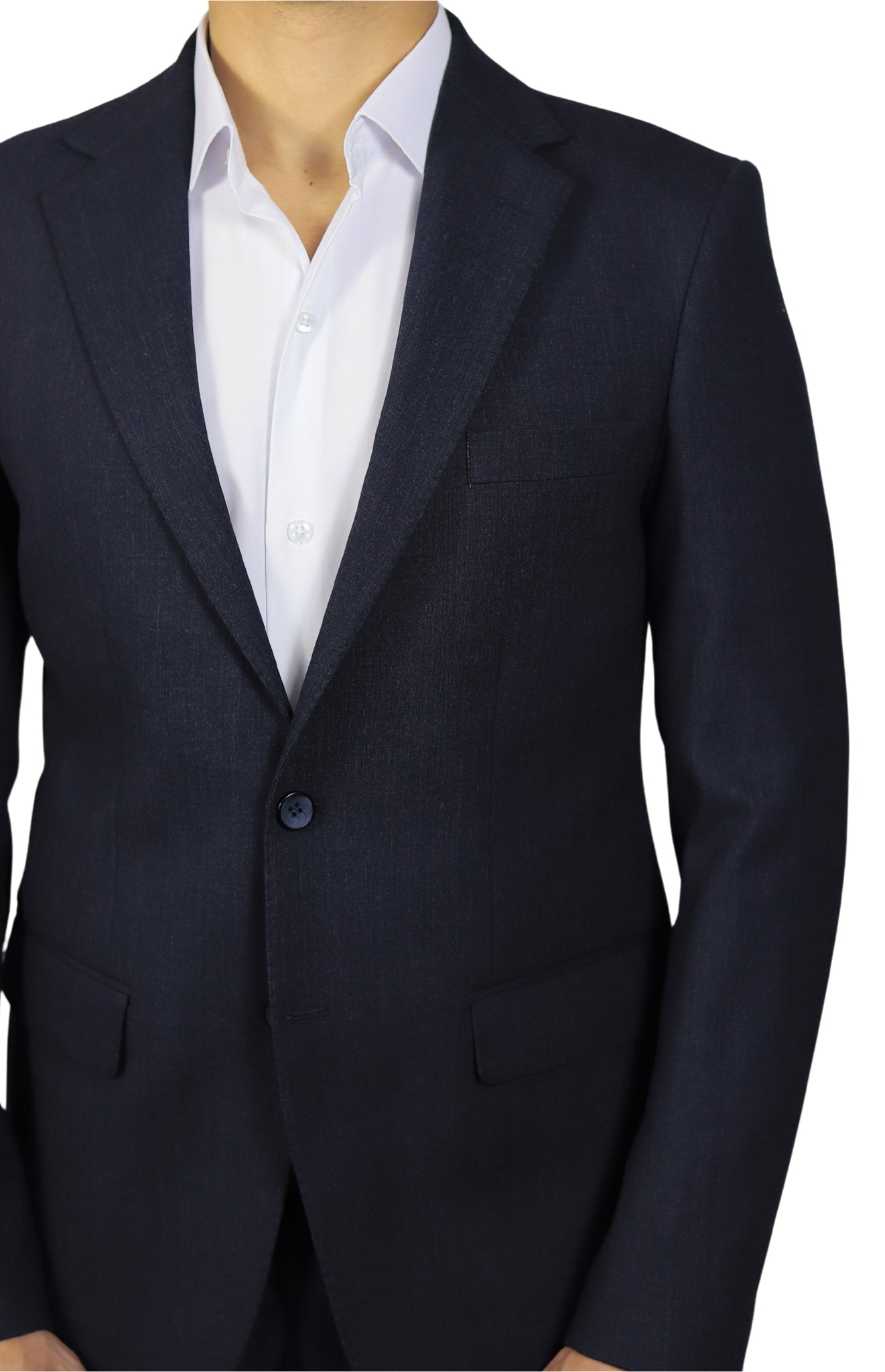 Navy Blue Normal Lapel 2 Button