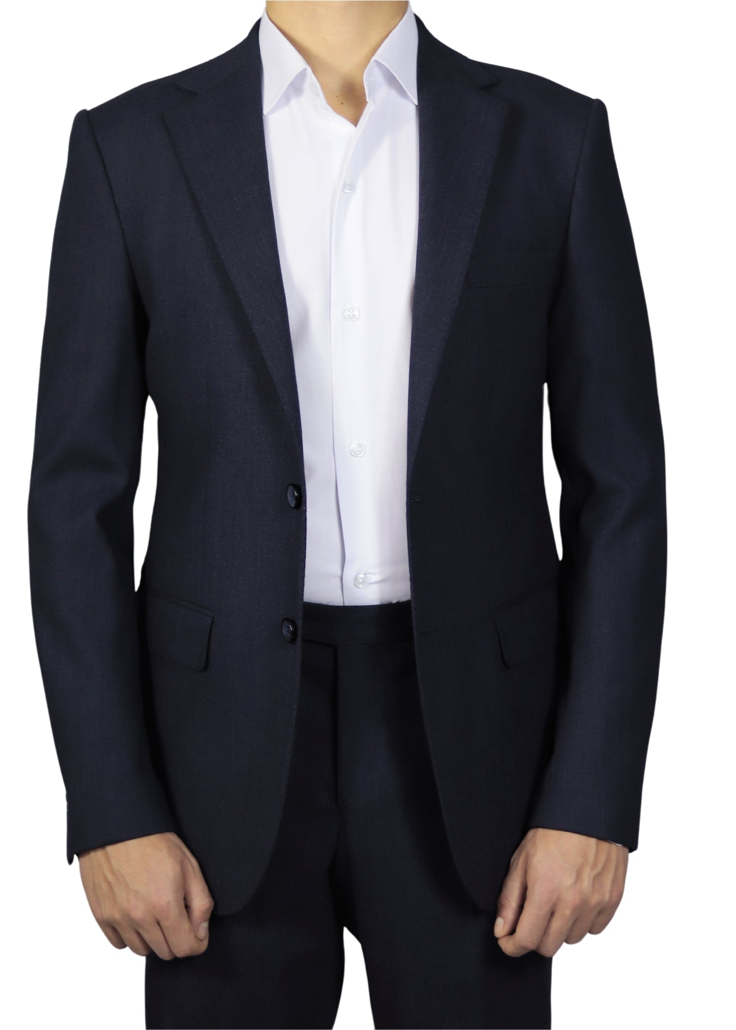 Navy Blue Normal Lapel 2 Button