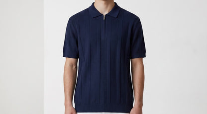 Navy striped polo