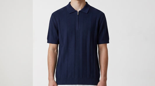 Navy striped polo