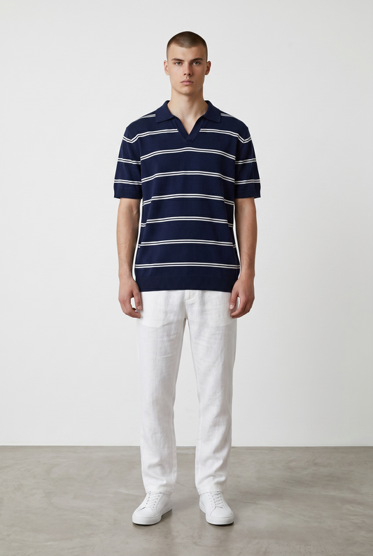 Navy & white polo