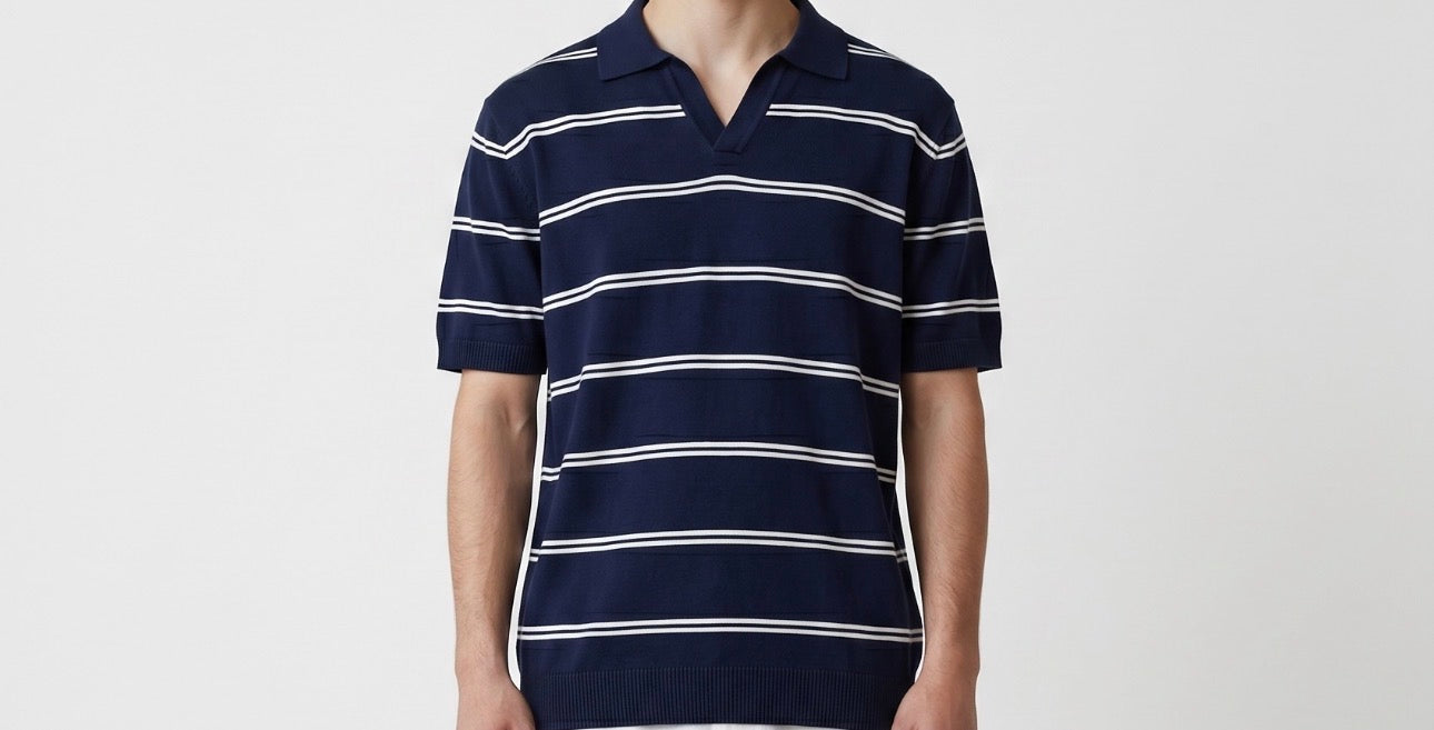 Navy & white polo