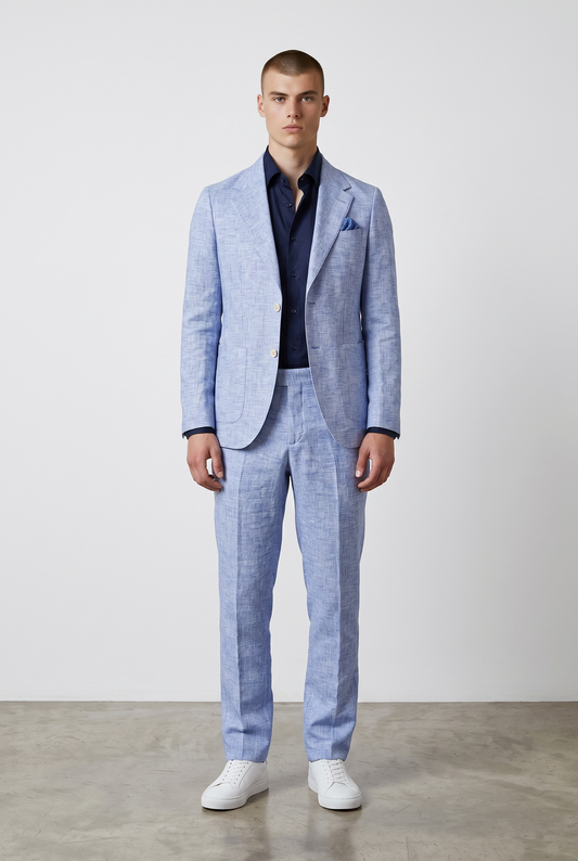 Blue Linen Suit