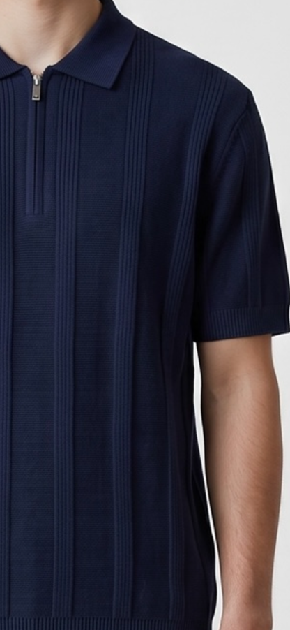 Navy striped polo