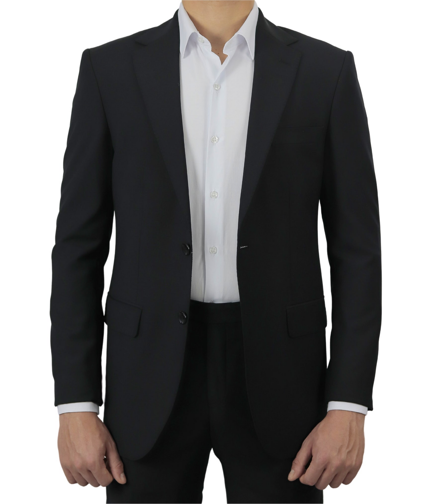Black Normal Lapel 2 Buttons