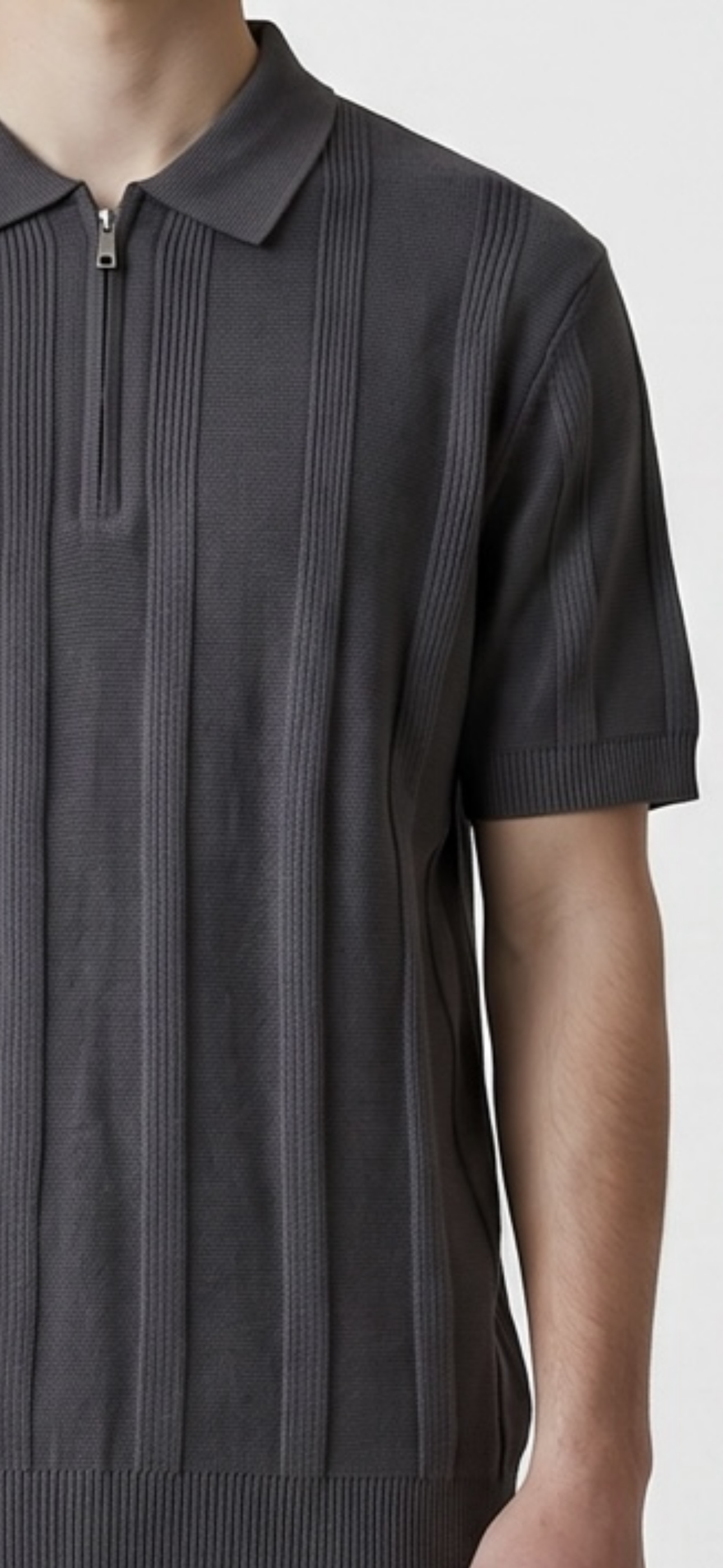 Black striped polo