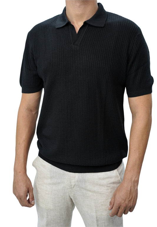 Black Knitted Polo