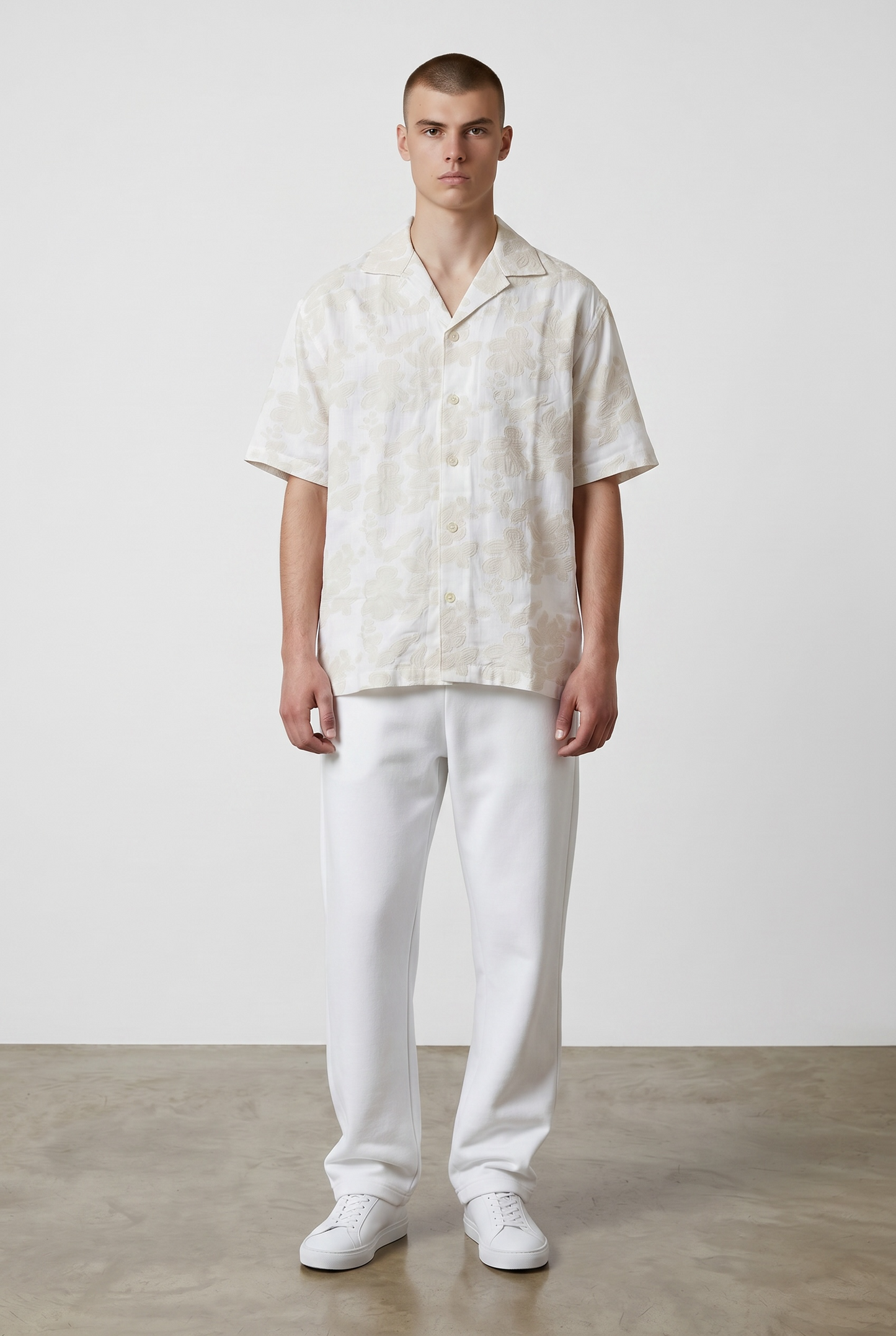 Beige floral shirt