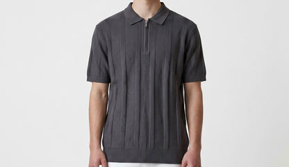 Black striped polo