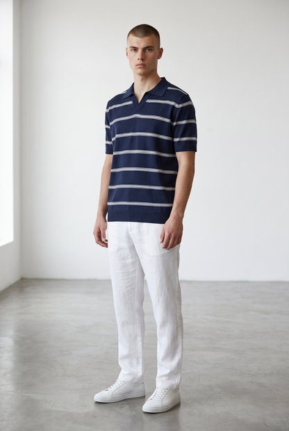 Navy & white polo