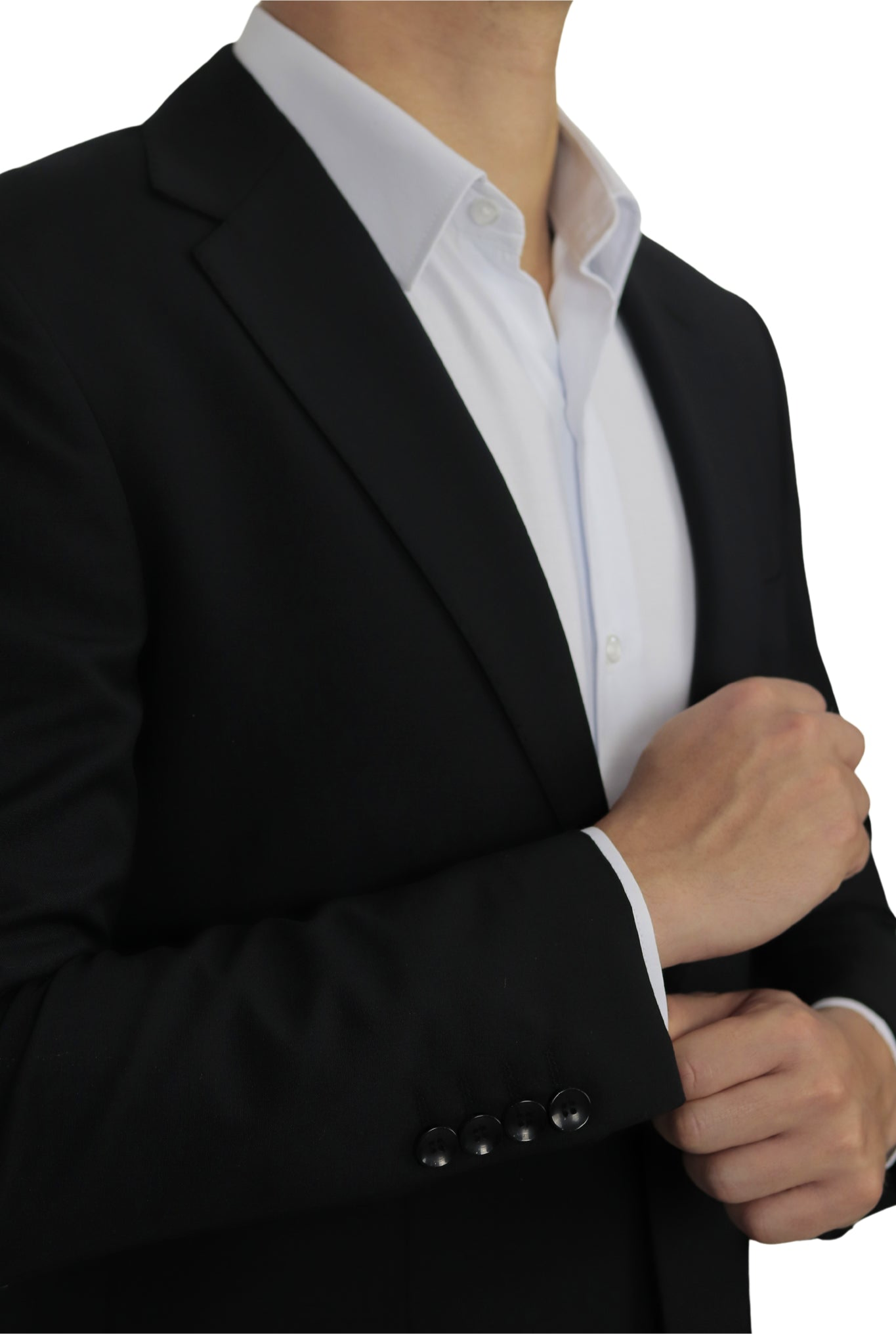 Black Normal Lapel 2 Buttons
