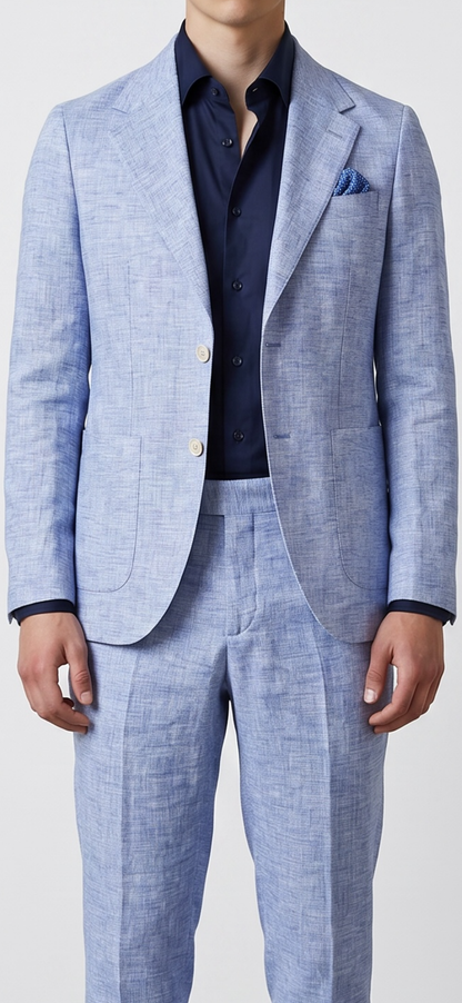 Blue Linen Suit