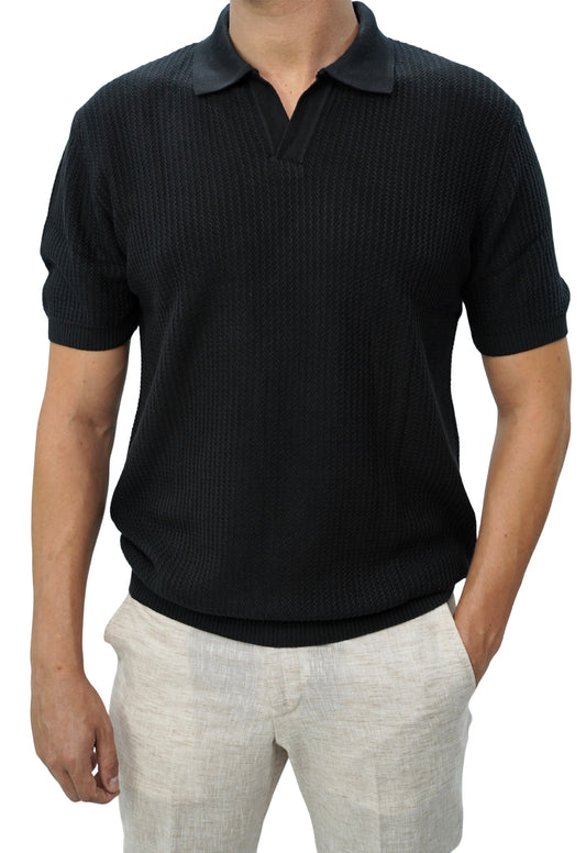 Black Knitted Polo