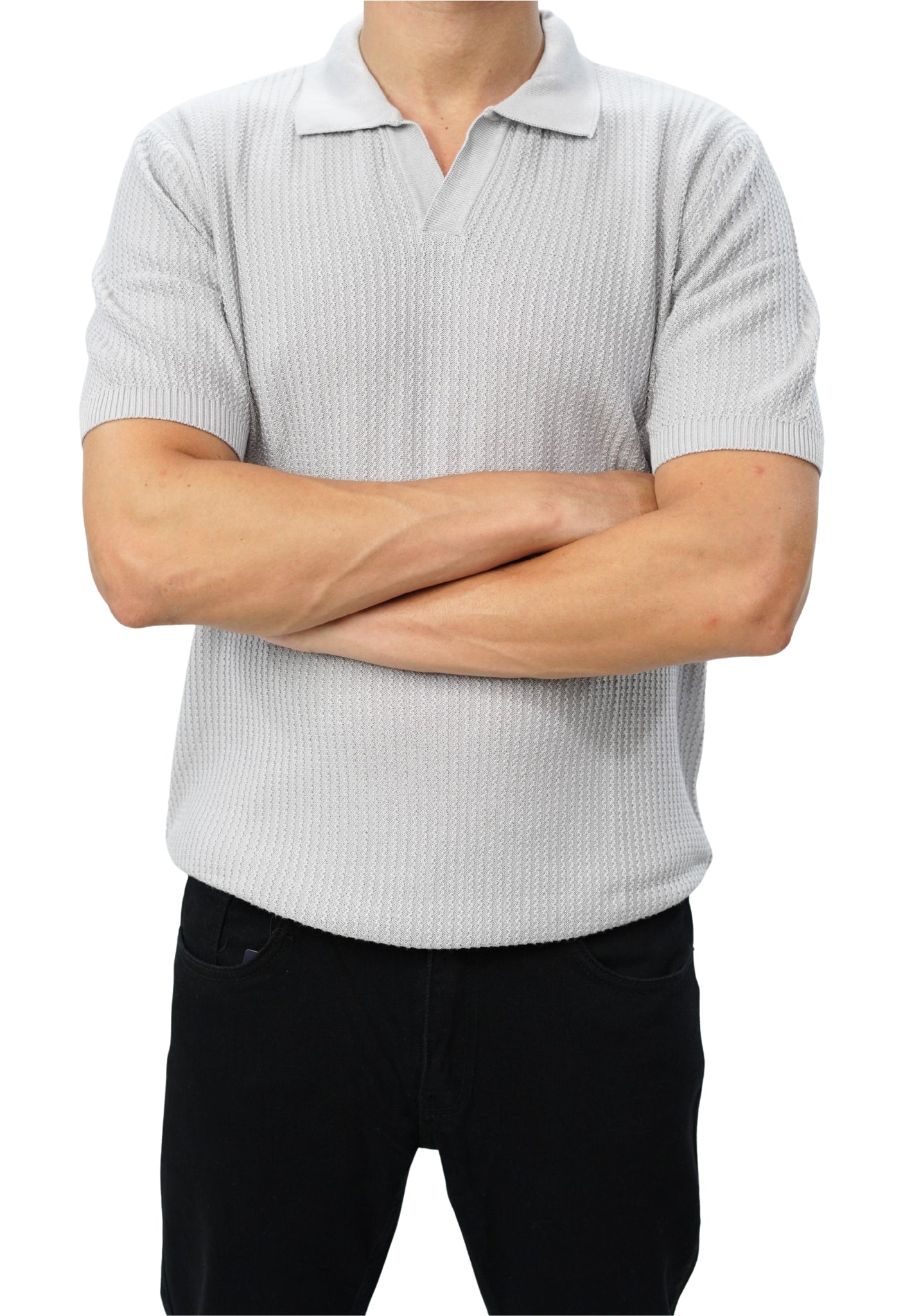 Light Grey Knitted Polo