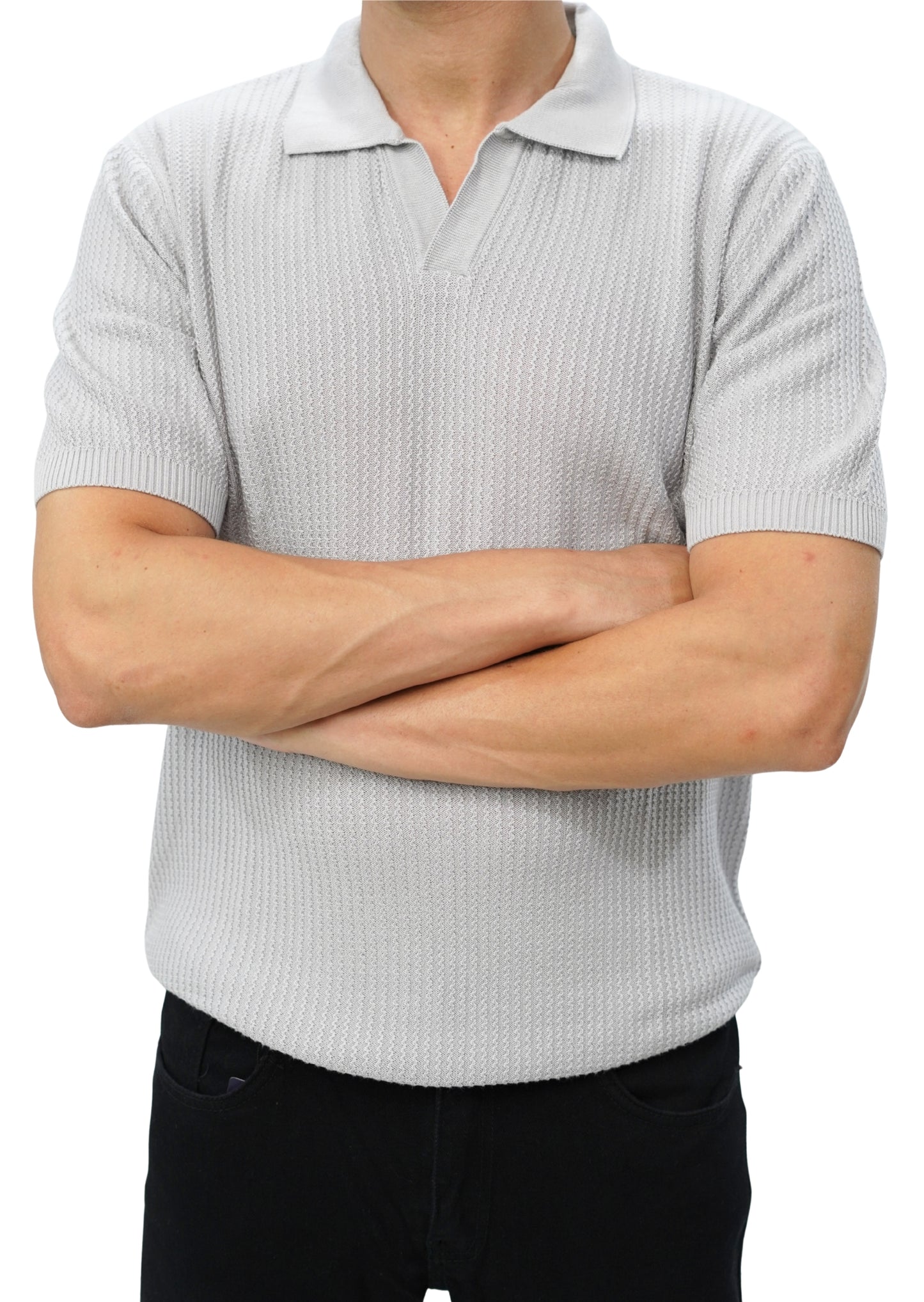 Light Grey Knitted Polo